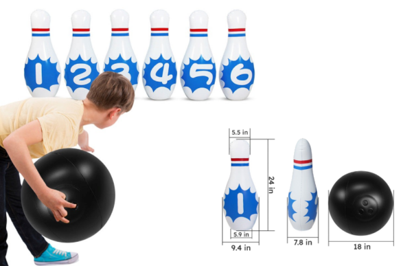 giant outdoor inflatable bowling set for kids