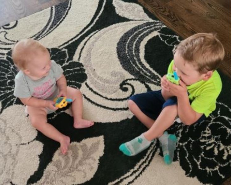 Happy kids with kids walkie talkie