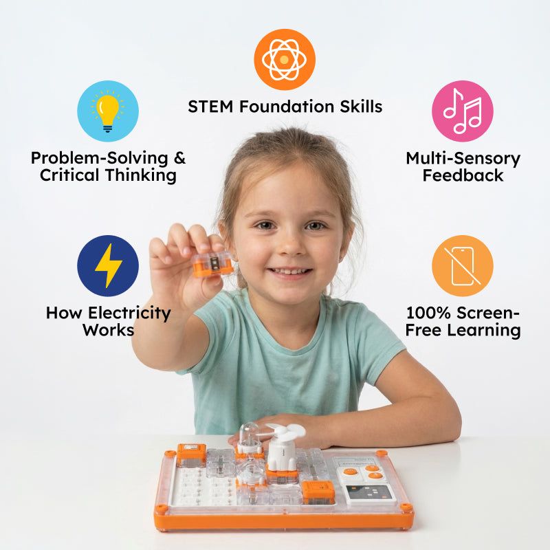 Toddler playing with the Busy Board Montessori toy