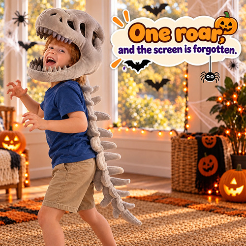 Wearable Plush Dinosaur Skeleton Costume